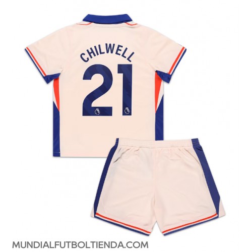 Camiseta Chelsea Ben Chilwell #21 Segunda Equipación Replica 2024-25 para niños mangas cortas (+ Pantalones cortos)